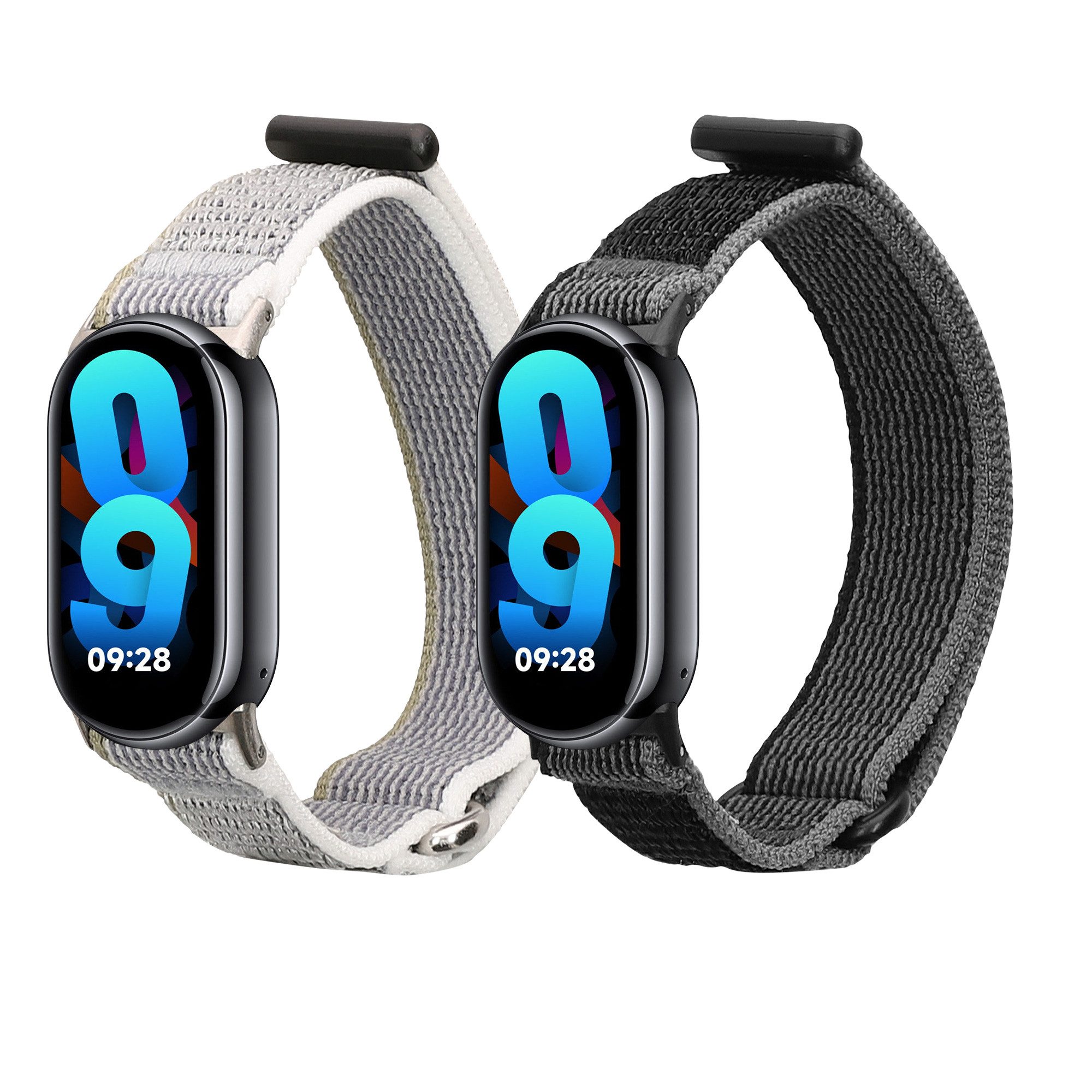 kwmobile 2x Uhrenarmband für Xiaomi Mi Band 10 / Mi Band 9 / 8 Armband Smartwatch, 2-tlg., Fitnesstracker Band Set aus Nylon - Ersatzarmband Smartwatch