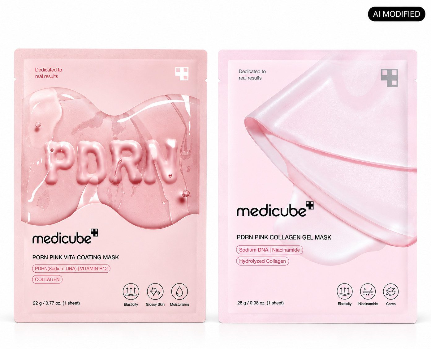 Medicube Gesichtsmaske Medicube PDRN Pink Collagen Gel und Vita Coating Duo, Feuchtigkeits- und Glow-Duo mit PDRN, Kollagen und Vitaminkomplex