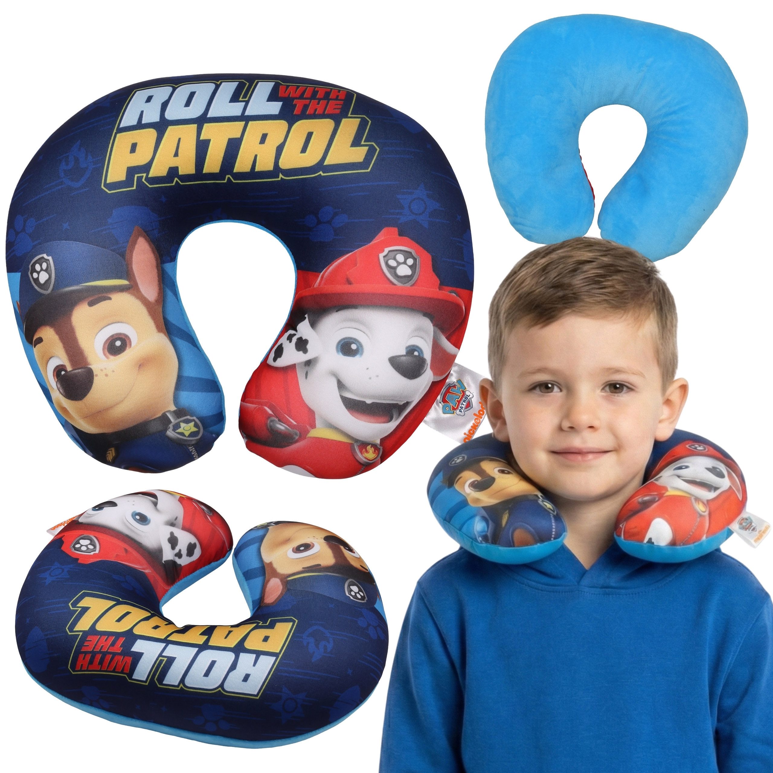 Sarcia.eu Nackenkissen Paw Patrol Chase & Marshall Reisekissen – Nackenkissen für Auto