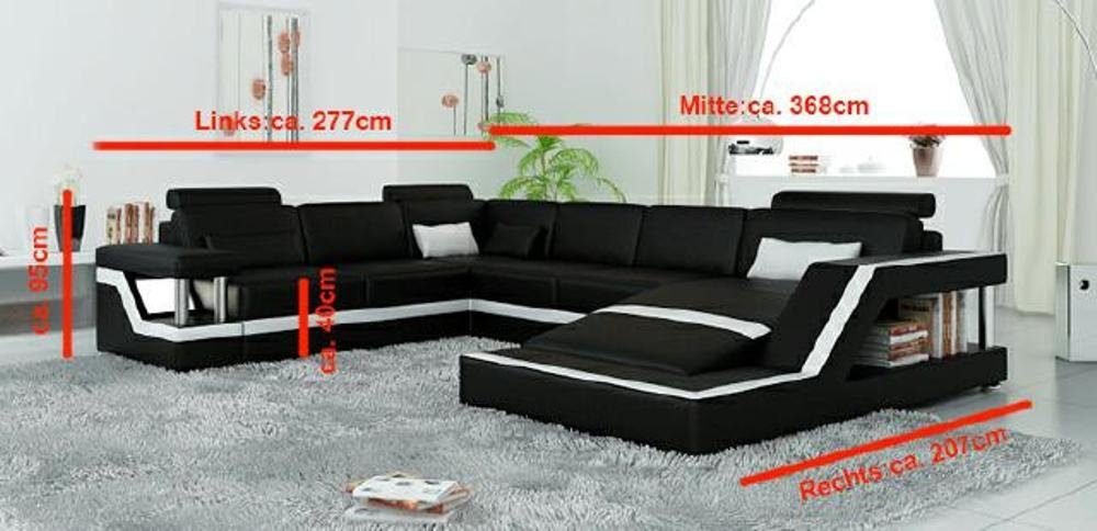 Designer JVmoebel NEU Wohnlandschaft Patentiert Ledersofa Big Ecksofa, Modernes Couch