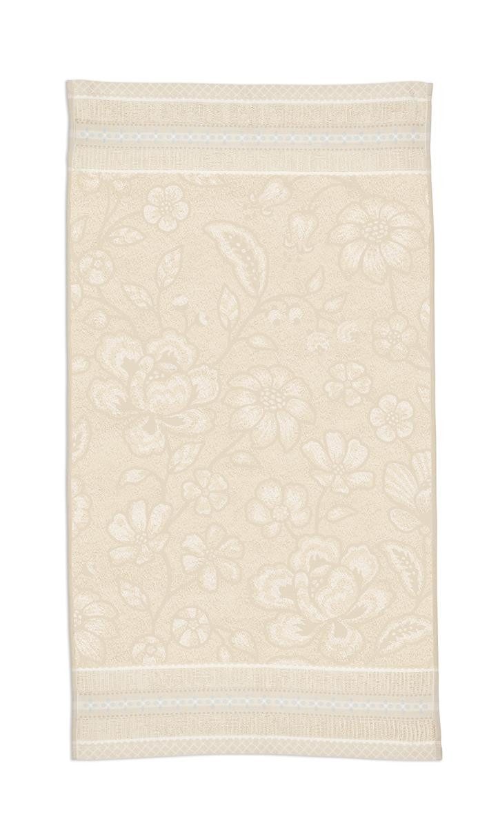 PiP Studio Handtuch Jasmin Jaquard Handtuch sand 55x100cm (1 Stück), 100% Baumwolle (325918)