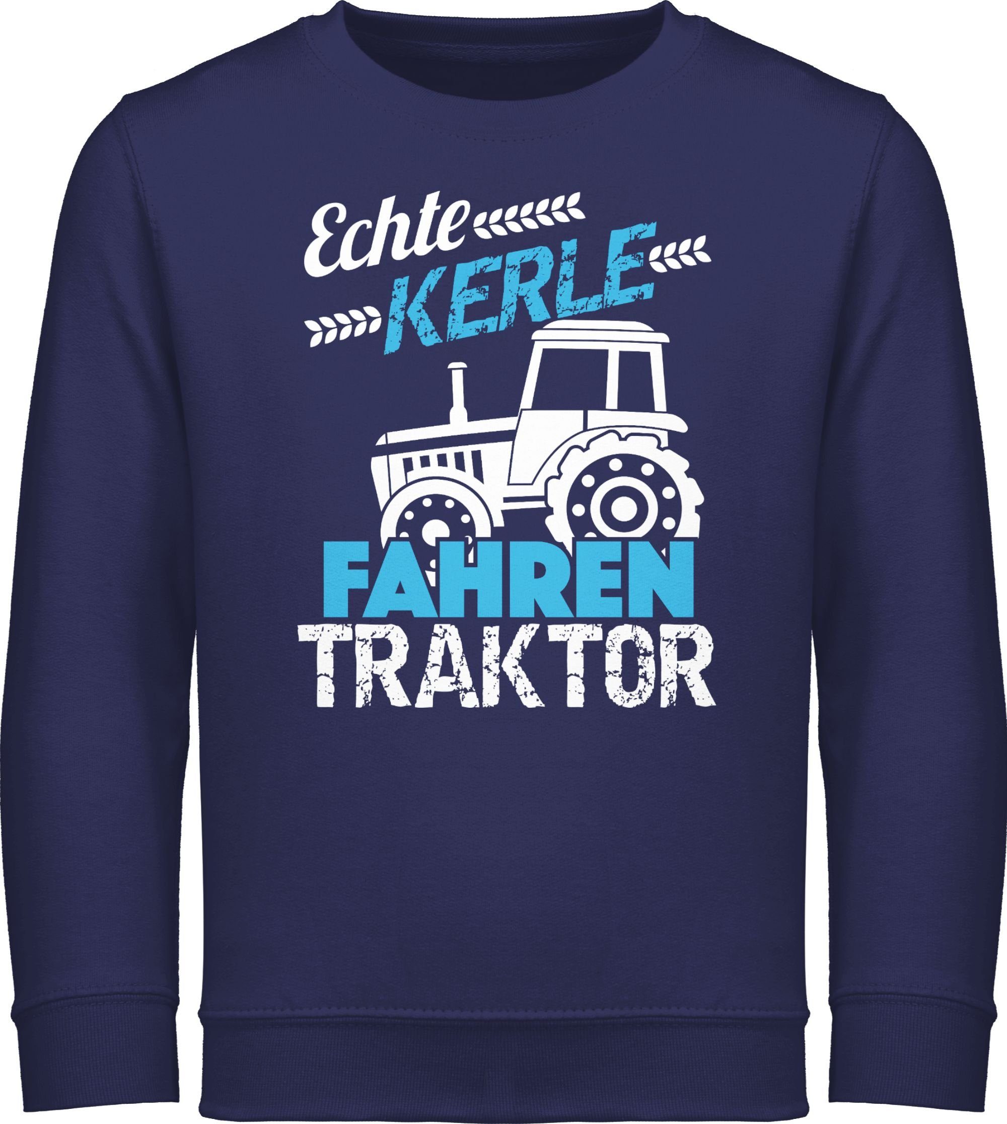 Shirtracer Sweatshirt Echte Kerle fahren Traktor Traktor 2 Navy Blau