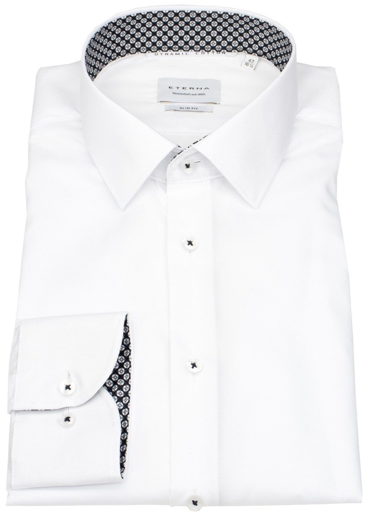 Eterna Businesshemd Slim Fit stark tailliert bügelfrei Kentkragen