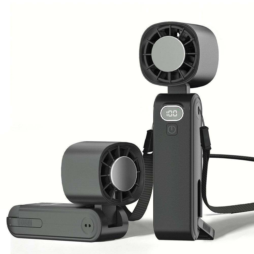 GLIESE Handventilator Tragbarer Turbo Ventilator für Reisen, Büro & Outdoor, mit Halbleiterkühlung, mit 5000mAh Akku,Hand, Tisch, Nackenmodus