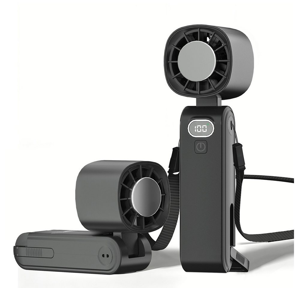 GLIESE Handventilator Tragbarer Turbo Ventilator für Reisen, Büro & Outdoor, mit Halbleiterkühlung, mit 5000mAh Akku,Hand, Tisch, Nackenmodus
