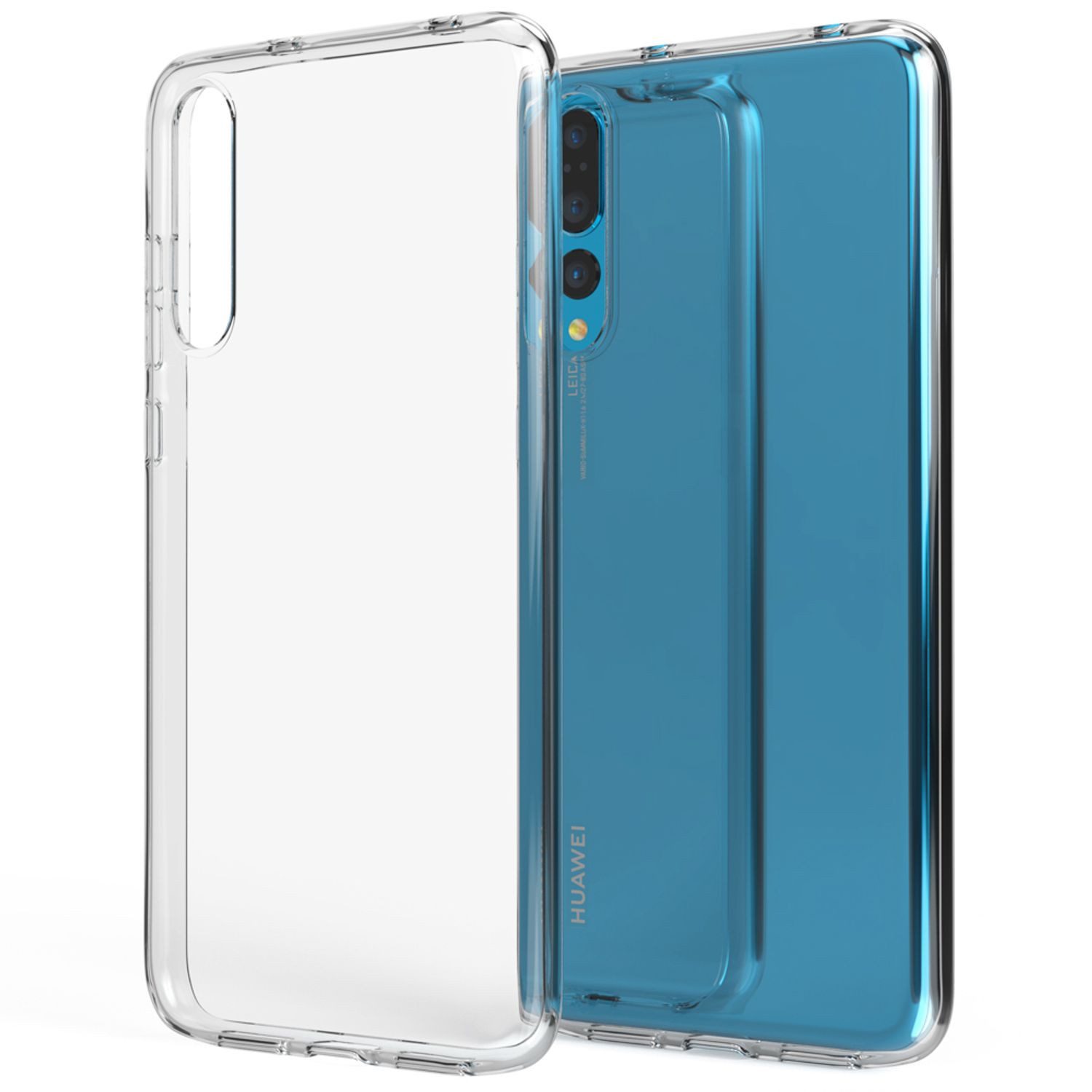 Nalia Smartphone-Hülle Huawei P20 Pro 15,5 cm (6,1 Zoll), GLAZE Case - Transparentes Silikon, Anti-Watermark & Schlank