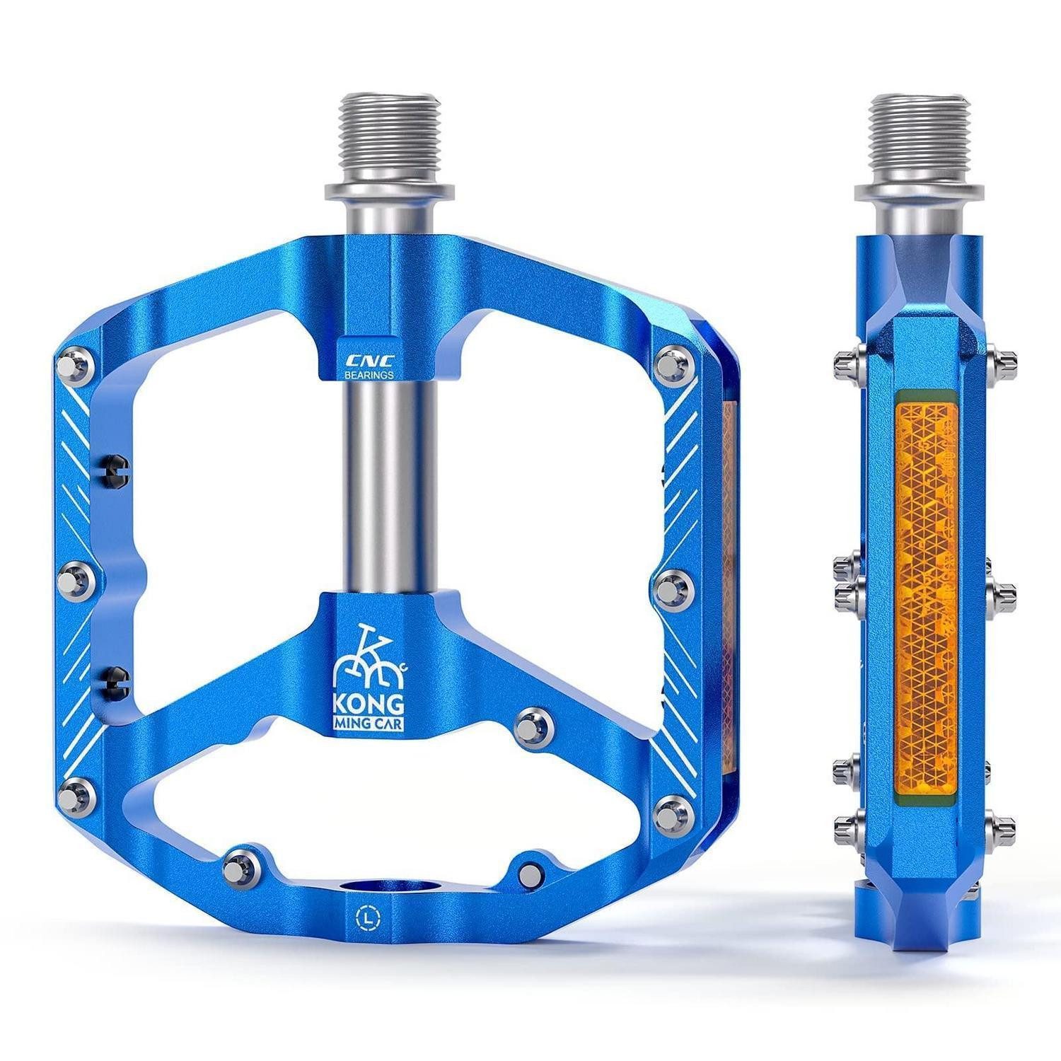 LuxusKollektion Plattformpedale Fahrradpedale Plattform Blau mit Reflektoren