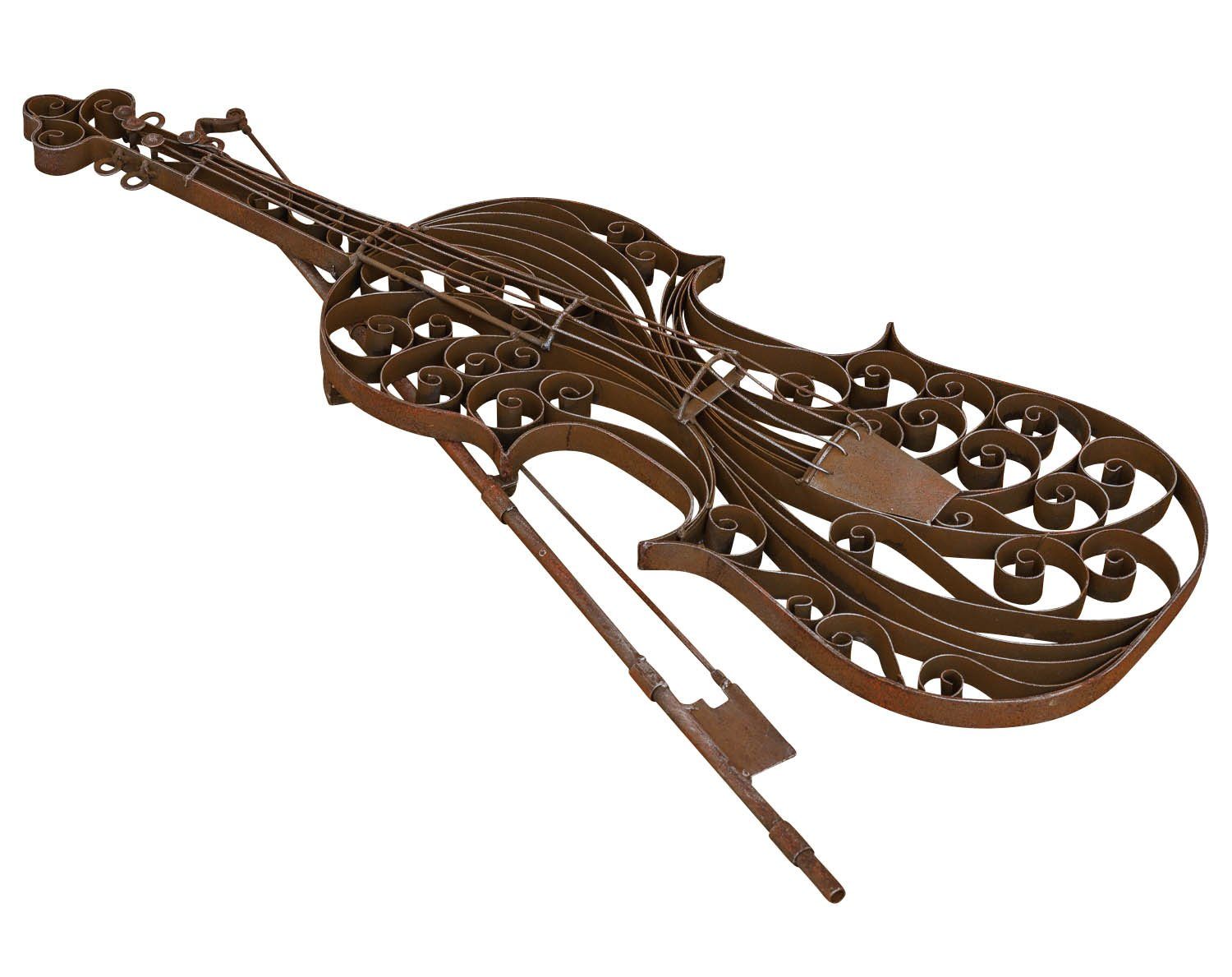 Wanddekoration Violine Dekoration Metall Gartenfigur Modell Aubaho Geige Instrument Garte