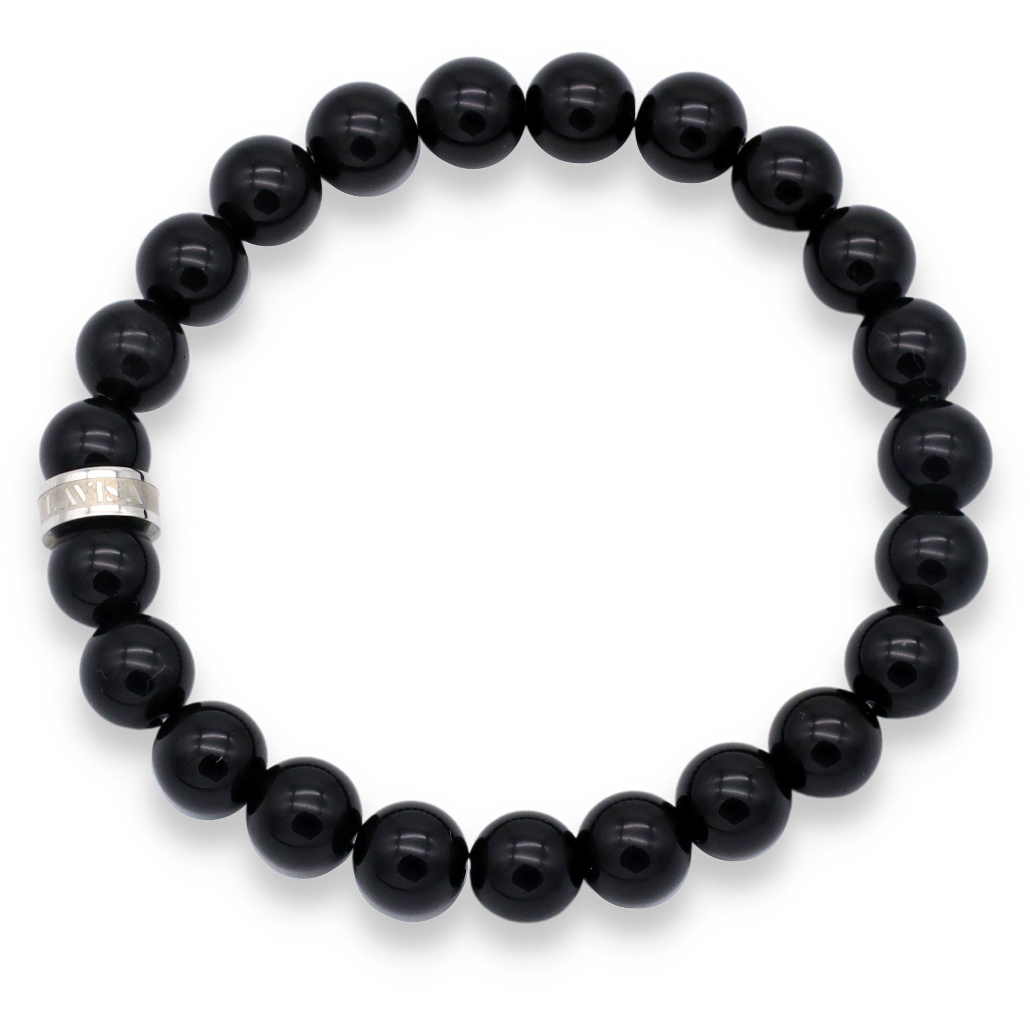 Edelsteine, Obsidian Edelstein Echte Rostfreies Perlen, Armband Unisex, Onesize Edelstahl, LAVISA Wasserfest Echte Heilsteine, Schwarzer Kristalle,