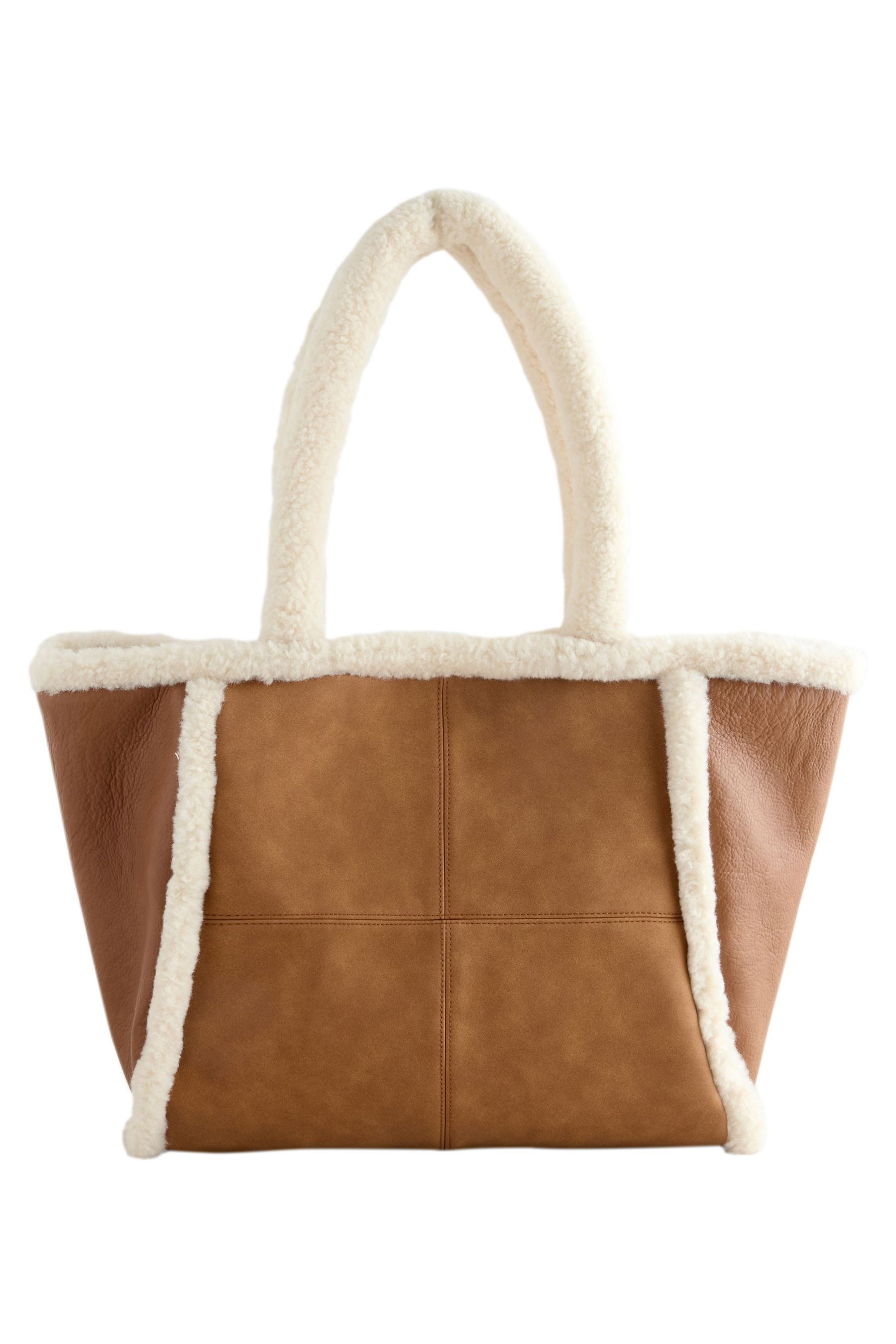 Next Einkaufsbeutel Tragetasche aus Polyurethan und Borg