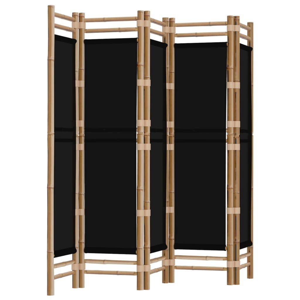 furnicato Raumteiler 5-tlg. Paravent Faltbar 200 cm Bambus und Canvas, 1-tlg.