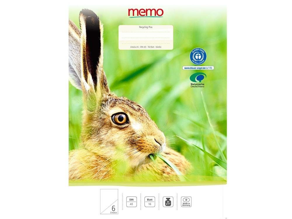 memo Schulheft memo Schulhefte DIN A5, Lineatur 6