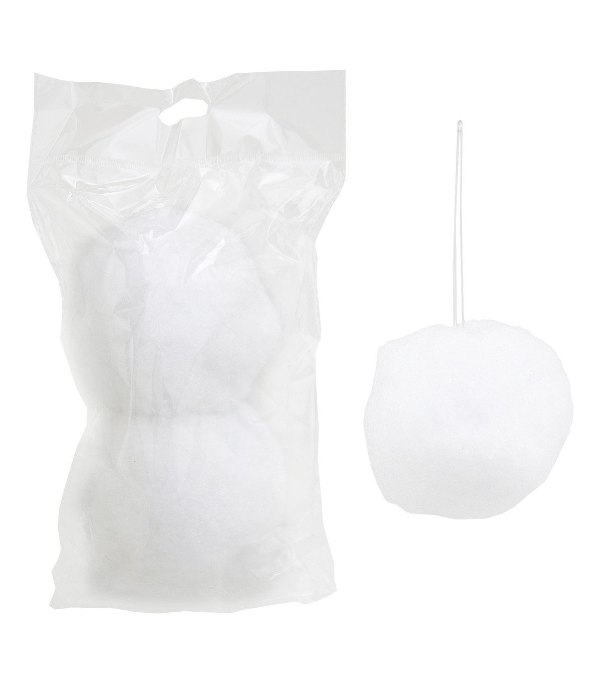 RIFFELMACHER & WEINBERGER Weihnachtsbaumkugel Schneeball Deko, 2er Set, Ø 12 cm, weicher Kunst