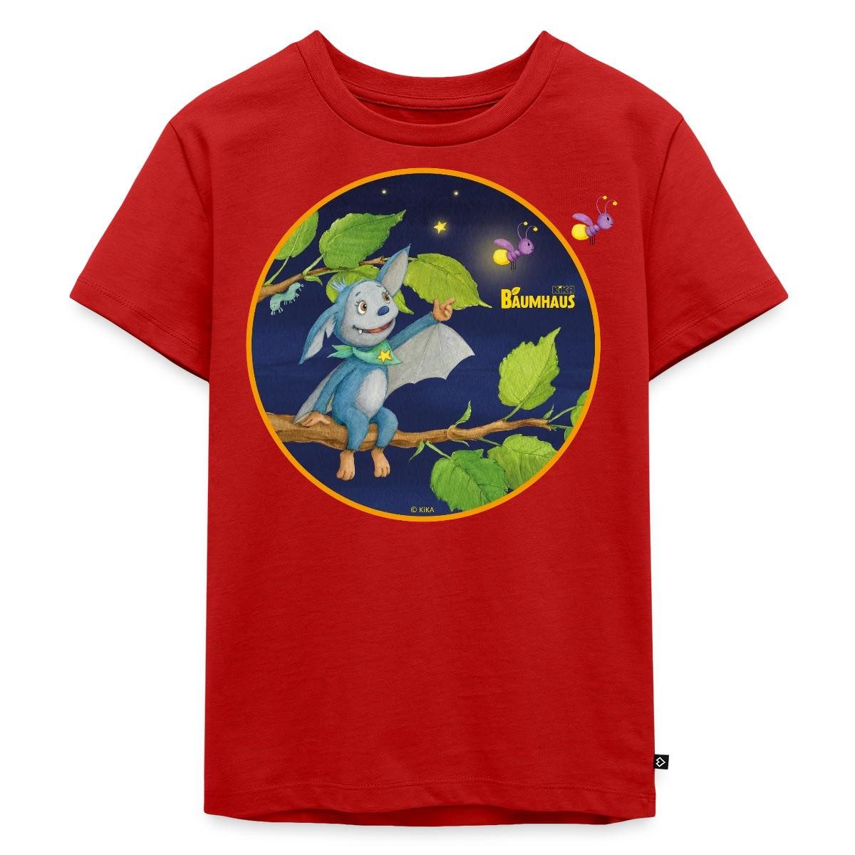 T-Shirt KiKA-Baumhaus mit Fidi Sitzt auf Ast Kinder Premium T-Shirt