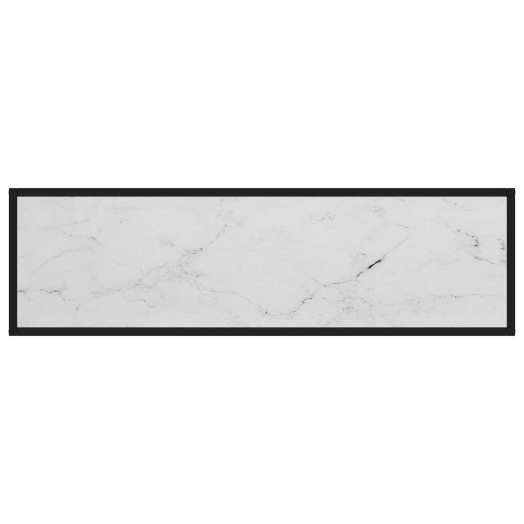Andernach in Weiß Beistelltisch aus mit Stahl (LxBxH: 120x35x75 cm), möbelando Glasböden