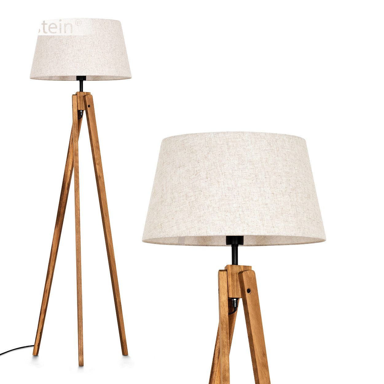 Stehlampe Stehlampe aus Holz/Stoff in Naturfarben/Beige