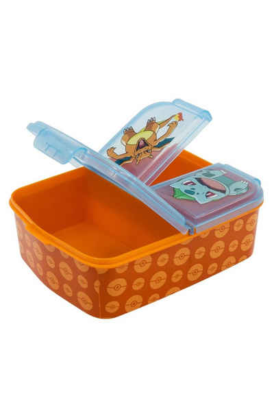 POKÉMON Lunchbox Brotdose Pokemon, Vesperdose mit 3 Fächern