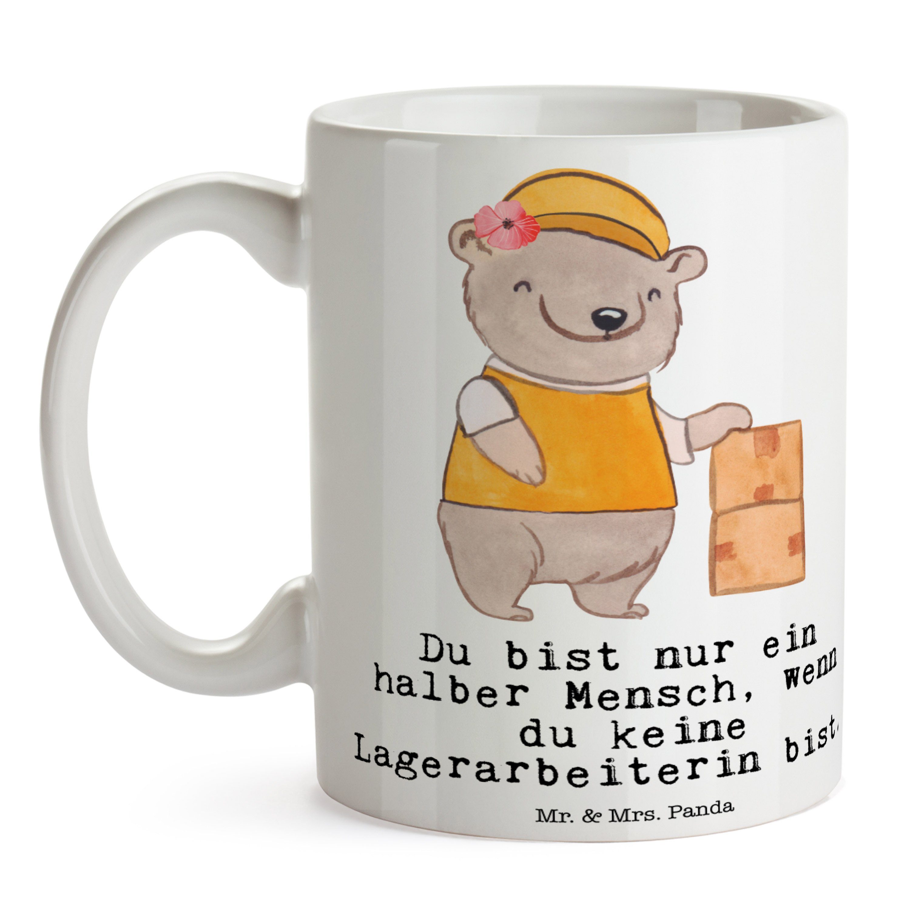 mit Möbel Tasse Weiß Mr. Keramik Herz Panda Firma, & Geschenk, Lagerarbeiterin Danke, packe, Mrs. - -