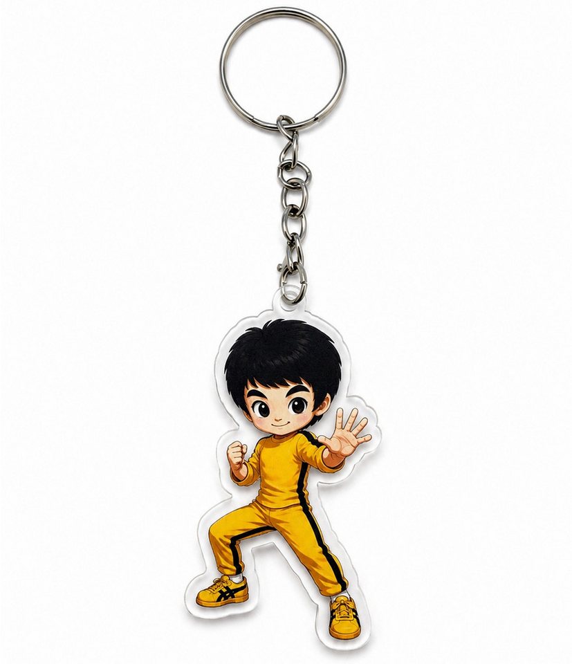 BAY-Sports Schlüsselanhänger Mr. Lee Kung Fu Figur Acryl Schlüsselanhänger Autospiegel Tai Chi