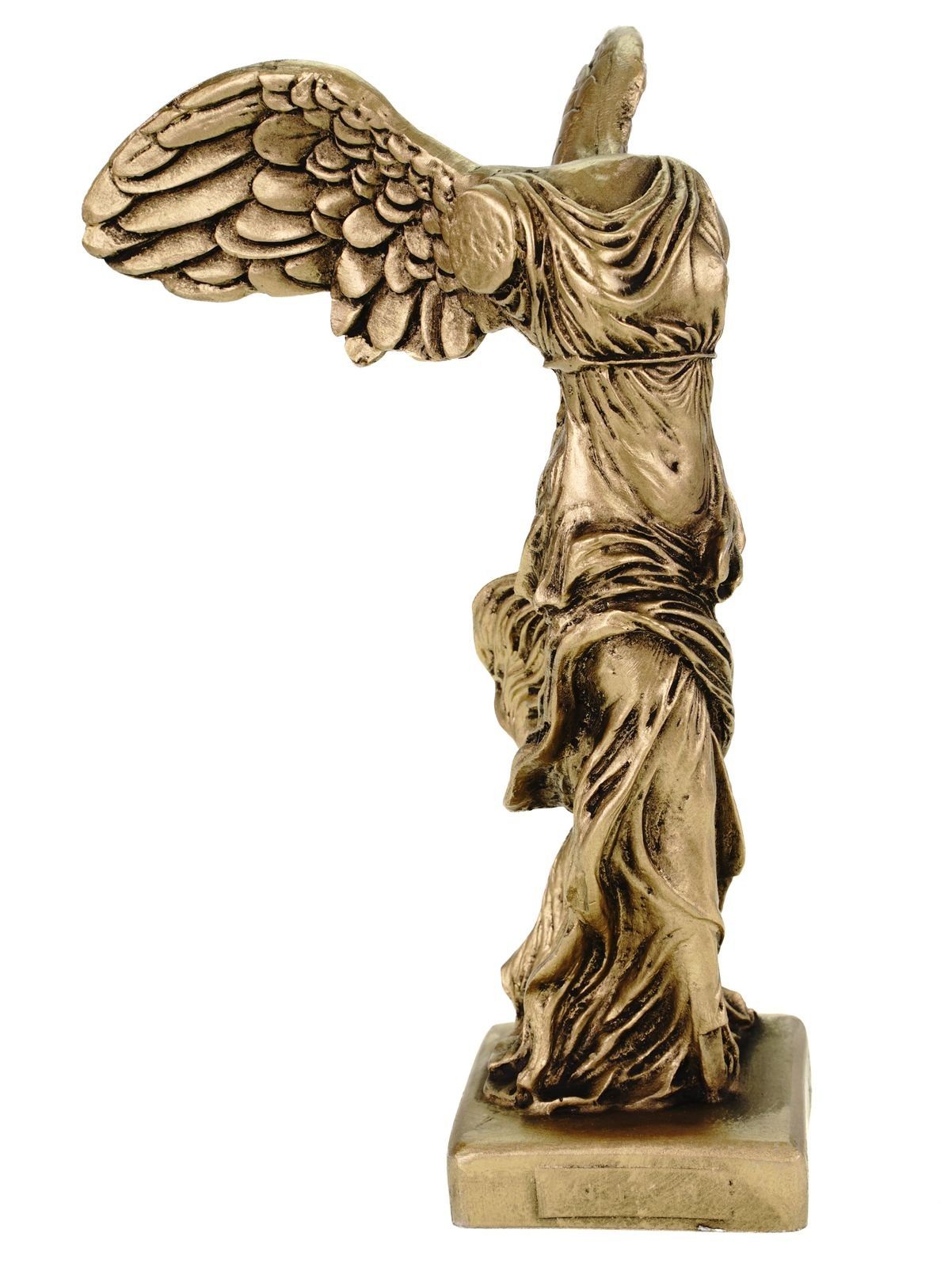 Kremers Schatzkiste Dekofigur Alabaster Nike Siegesgöttin von Samothrake Figur Skulptur 20 cm gold Siegesdenkmal