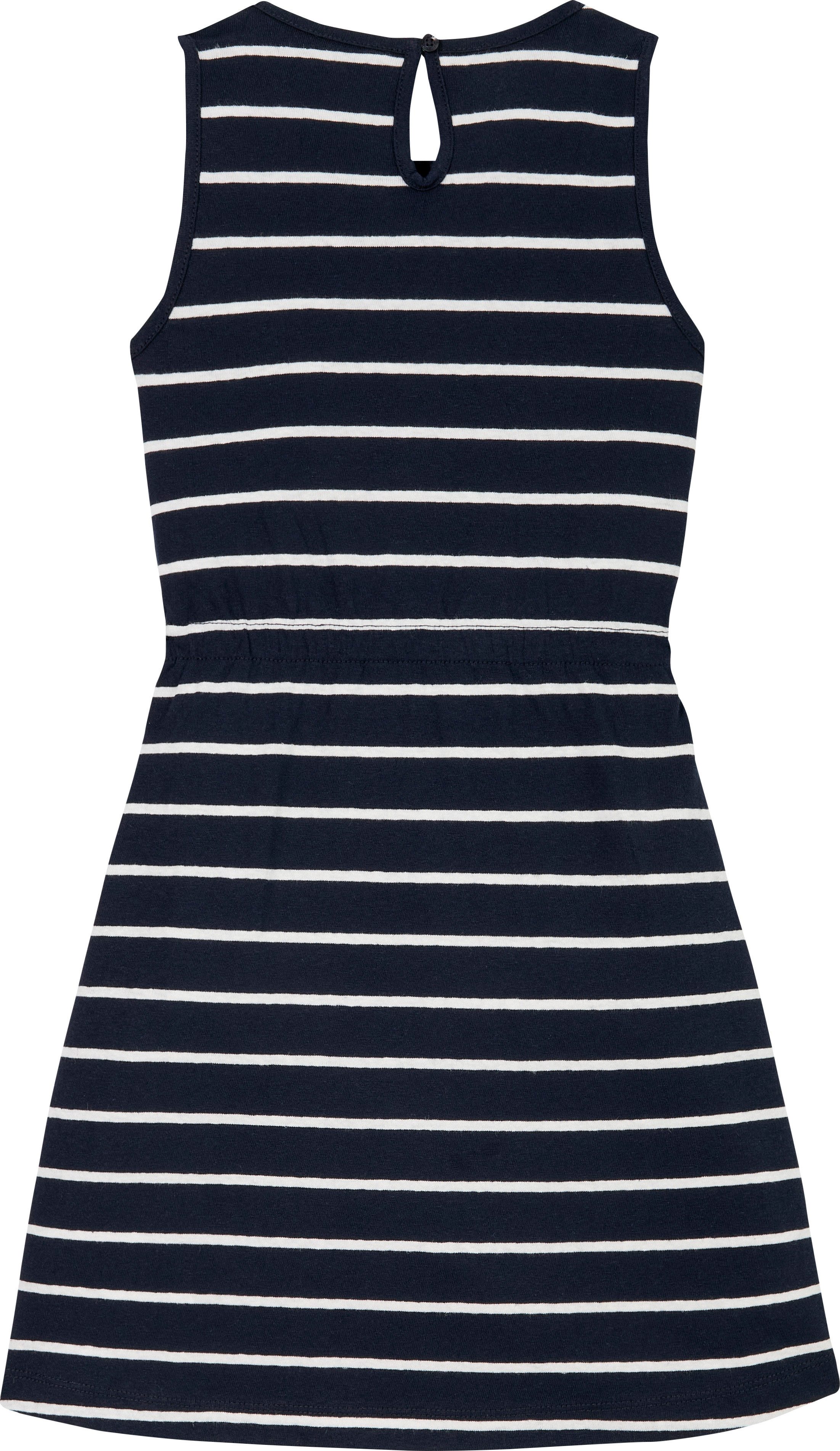 Tommy Hilfiger Jerseykleid LINEN JERSEY DRESS SLVLS mit Streifenmuster, mit Logostickerei