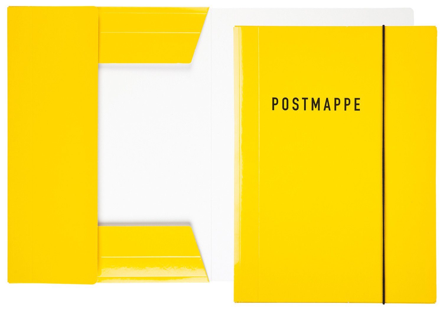 Idena Organisationsmappe Idena 10372 - Postmappe DIN A4, Glanzkarton mit Gummizug, gelb, 1