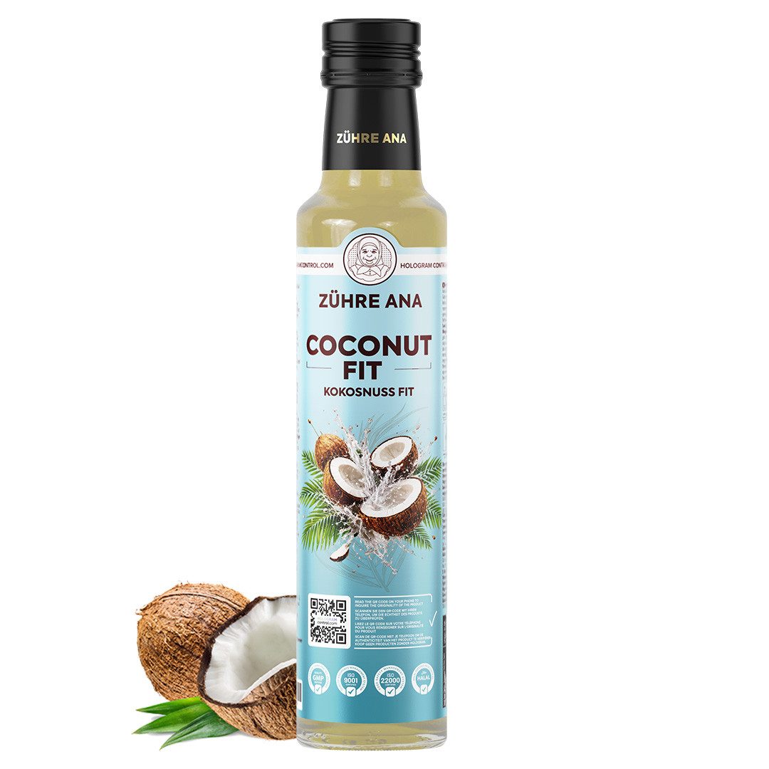 Zühre Ana® Sirup Coconut Fit Sirup – Kokos Chia Erfrischungsgetränk, 250 ml, 250 ml, Ein leichter und erfrischender Geschmack für den Alltag