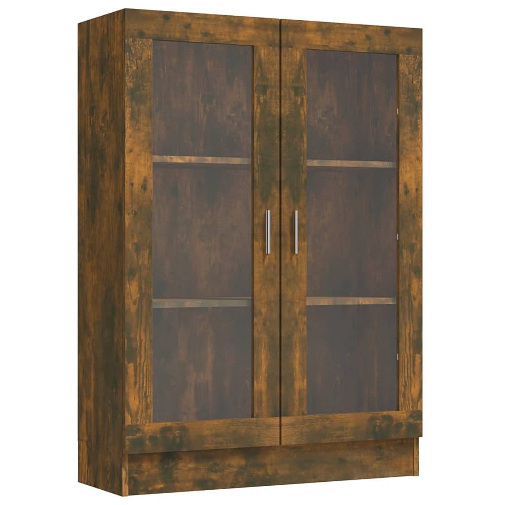 vidaXL Vitrine NA Vitrine Regal Vitrinenschrank Räuchereiche 82,5x30,5x115 cm Spanpla