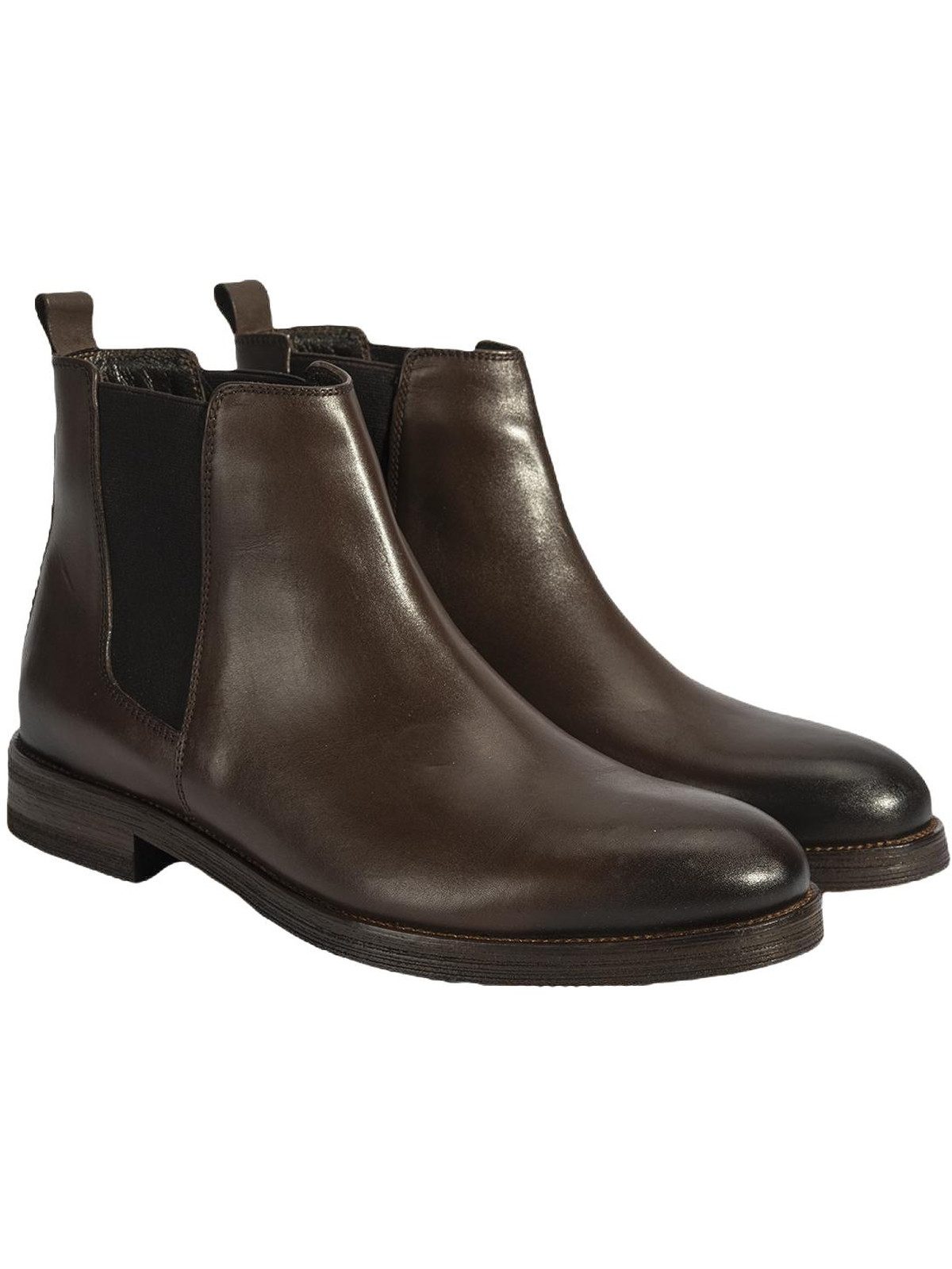 Desa Herren-Ankle-Boots aus Leder – zum Hineinschlüpfen, runde Zehenpartie Stiefelette