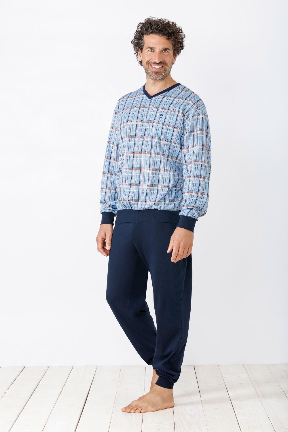 Hajo Pyjama Hajo, Schlafanzug Klima-Light bügelfrei 53821 günstig online kaufen