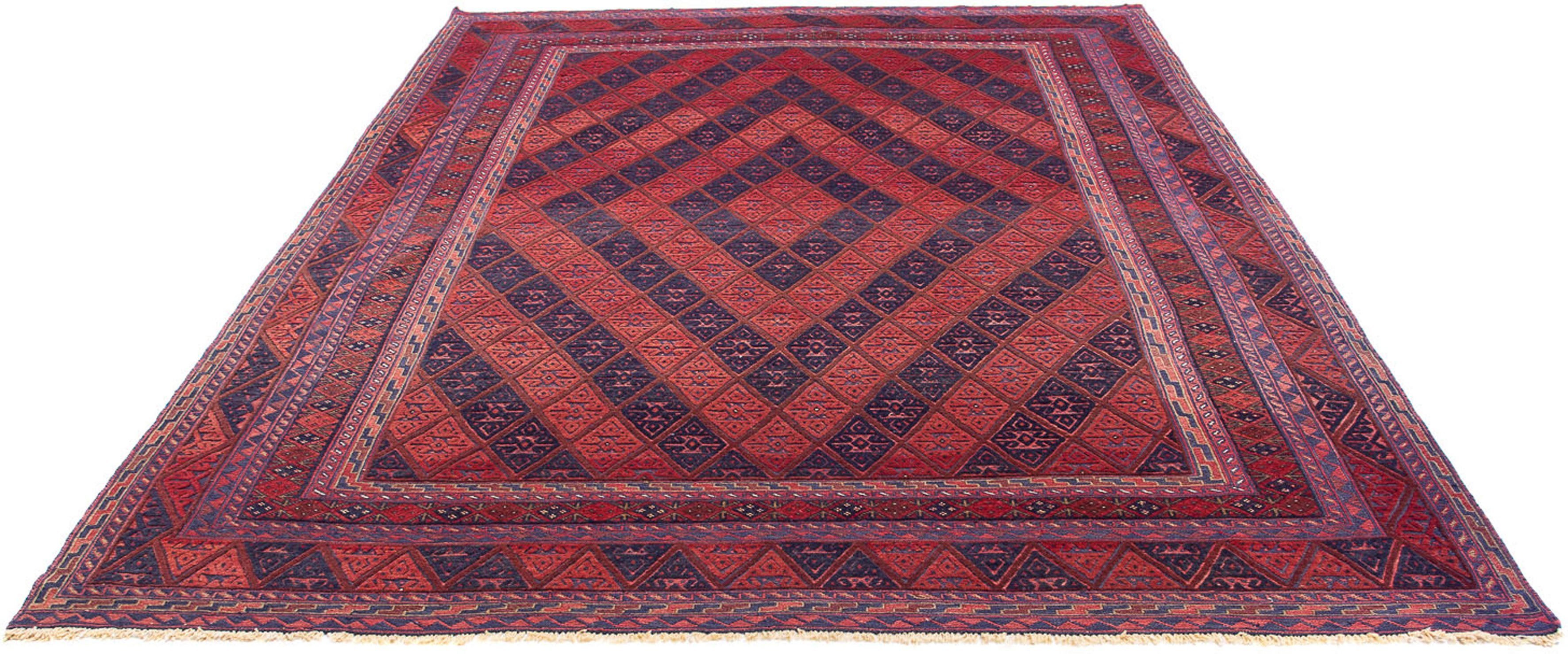 Wollteppich Kelim - Oriental - 279 x 206 cm - dunkelrot, morgenland, rechteckig, Höhe: 4 mm, Wohnzimmer, Einzelstück