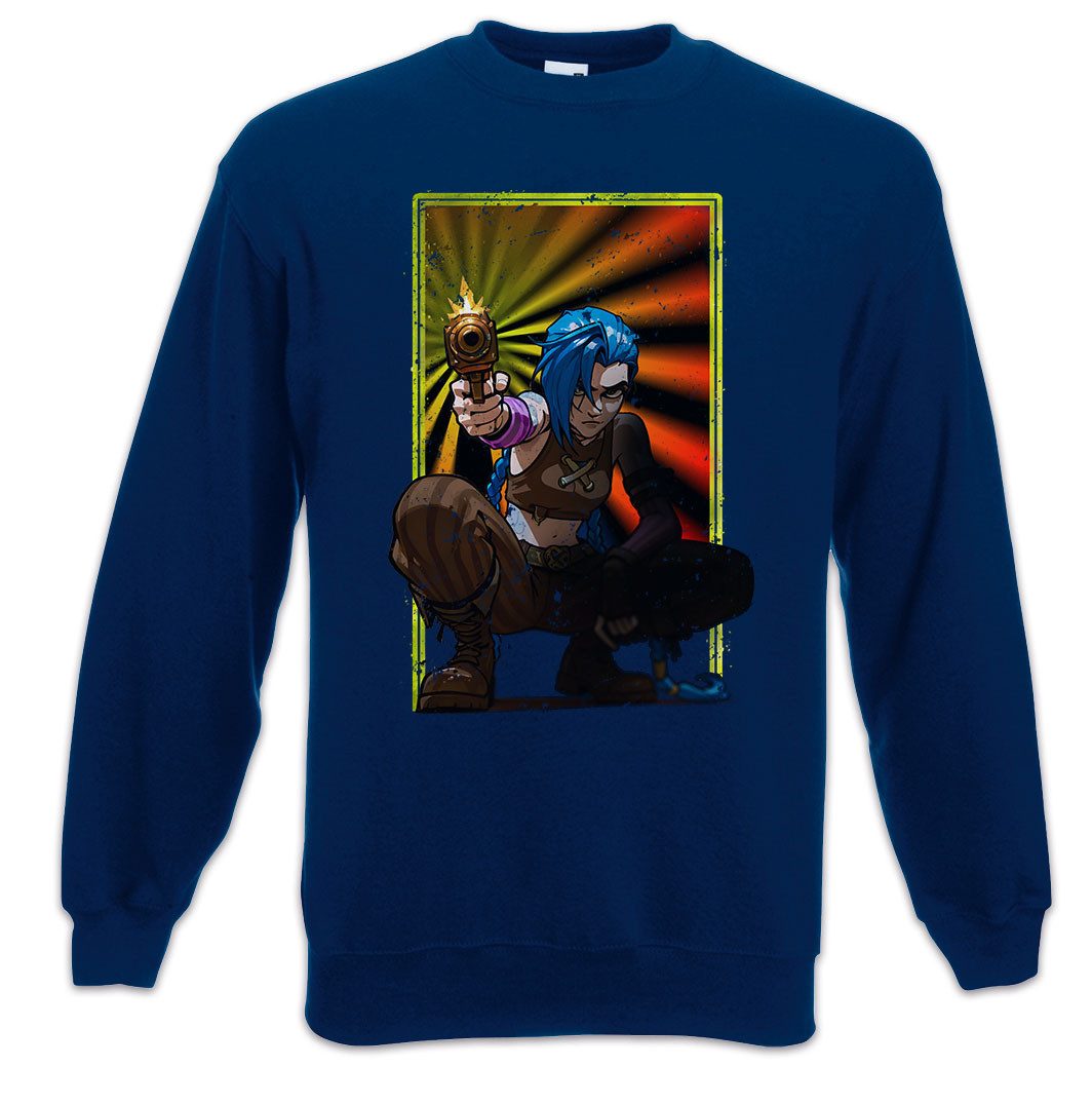 Sweatshirt Cyber League Girl Sweatshirt Arcane Anime Punk Tattoo Legends Jinx LOL