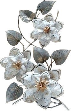 Myflair Möbel & Accessoires Wandbild Wandbild Blumen, silber/weiß, maschinell