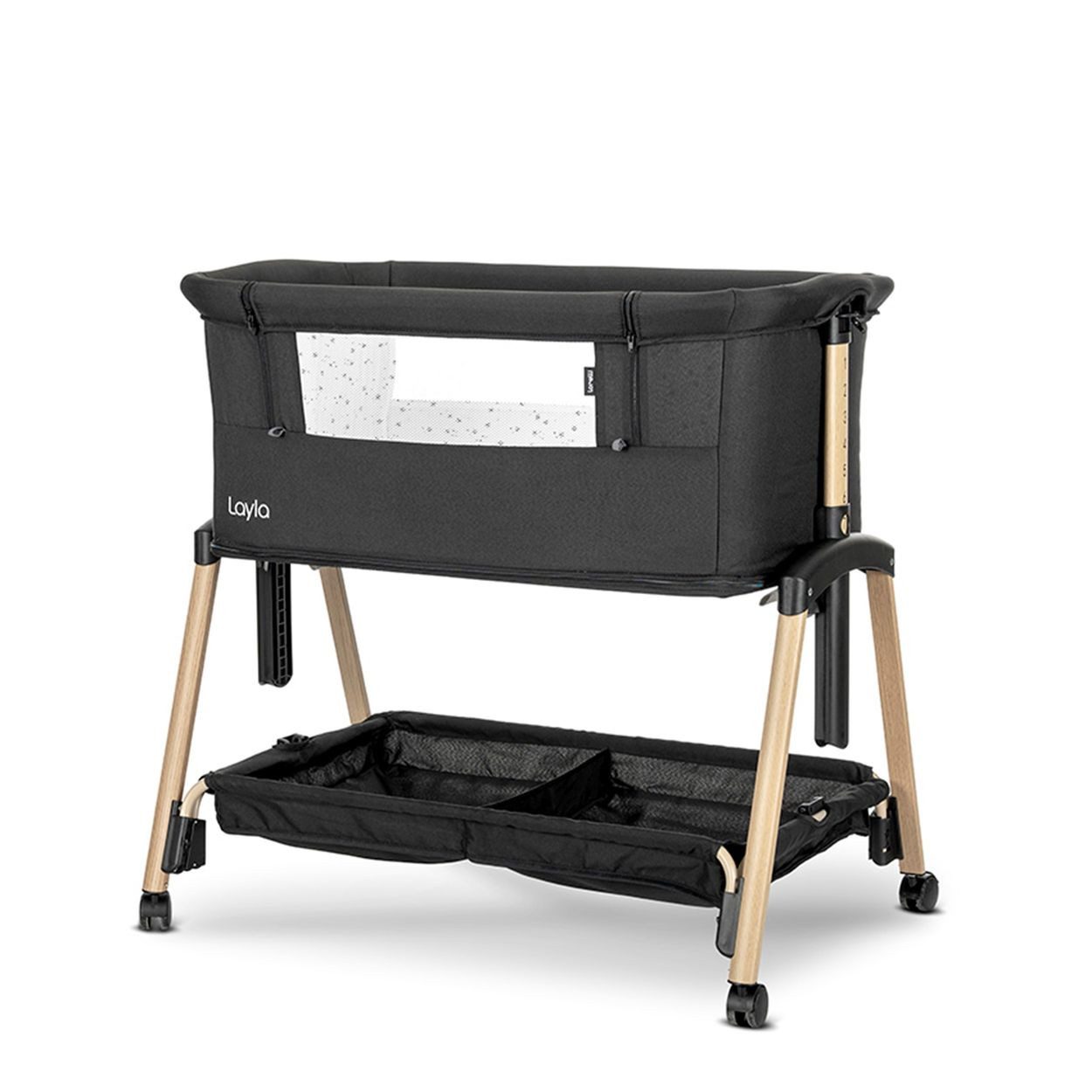 Lorelli Komplettbett Beistellbett Layla 2 in 1, Moskitonetz, Matratze, faltbar, Räder, Korb