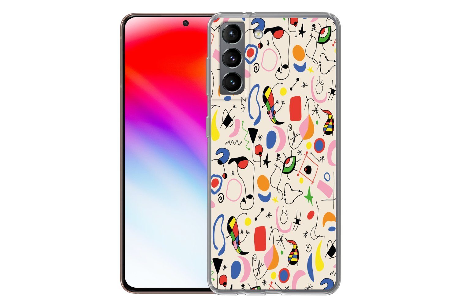 MuchoWow Handyhülle für Samsung Galaxy S21 Muster - Abstrakt - Kunst, Phone Case, Silikon, Schutzhülle Dünn