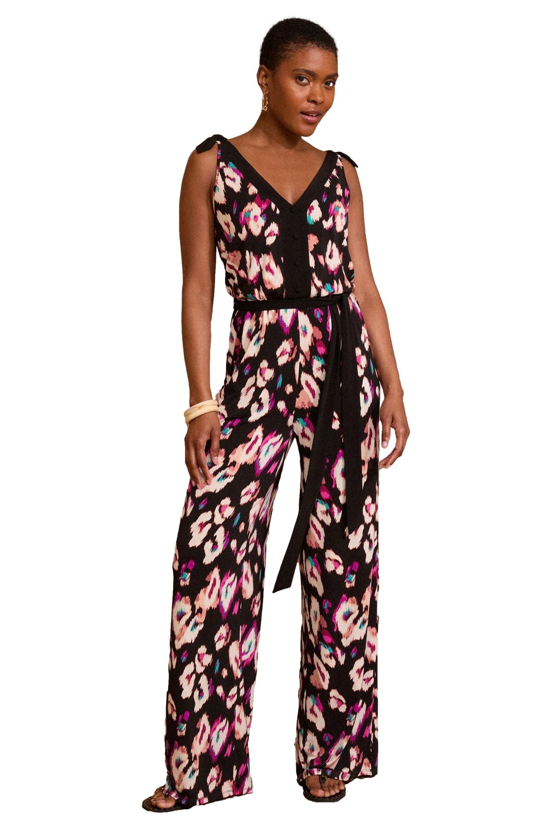 Love & Roses Jumpsuit Love & Roses Cover-up aus Jersey mit Gürtel Petite (1-tlg)