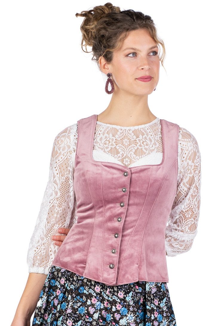 Spieth & Wensky Trachtenbluse Samtmieder - FLISS - rosa günstig online kaufen