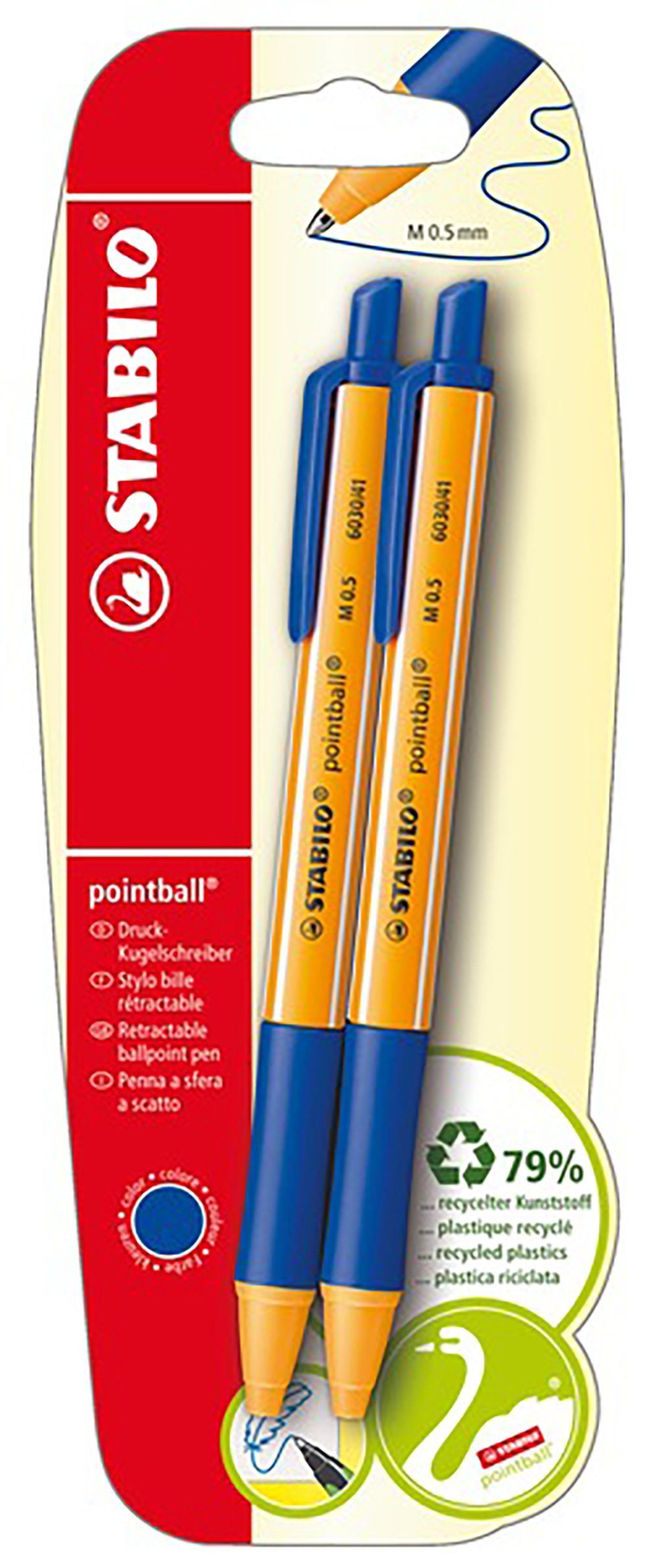 STABILO Kugelschreiber Kugelschreiber - STABILO pointball - 2er Pack - blau