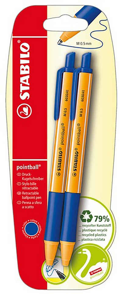 STABILO Kugelschreiber Kugelschreiber - STABILO pointball - 2er Pack - blau