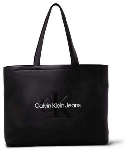 Calvin Klein Jeans Handtasche SCULPTED SLIM TOTE34 MONO, Handtasche Damen Umhängetasche Tasche Damen Schultertasche