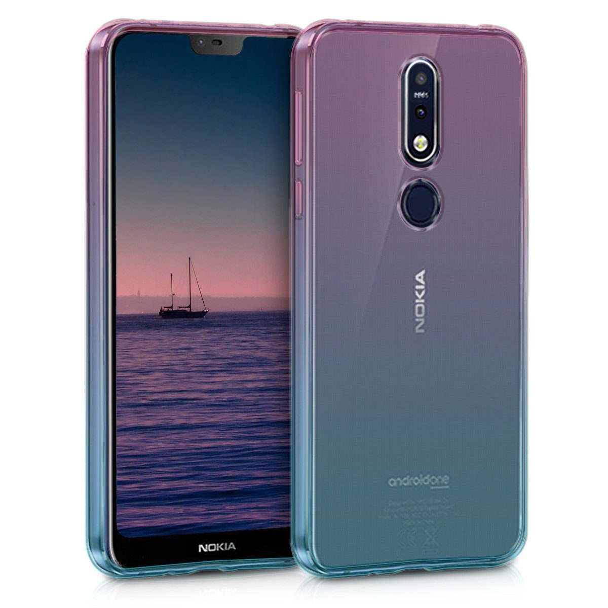 kwmobile Handyhülle, Hülle für Nokia 7.1 (2018) - TPU Silikon Handy  Schutzhülle Cover Case - Zwei Farben Design