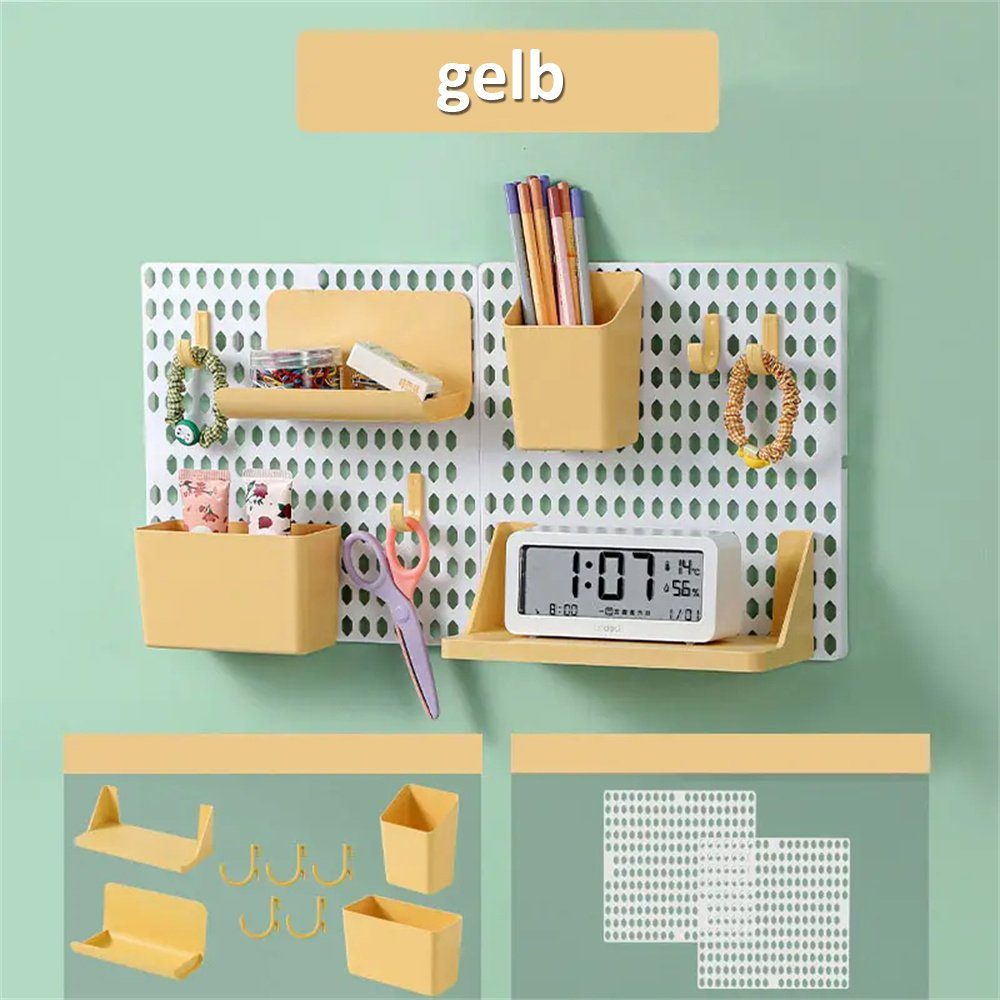 TUABUR Dekohänger Wandregal-Set für einfache Aufbewahrung, Büro- und Küchenorganizer Gelb