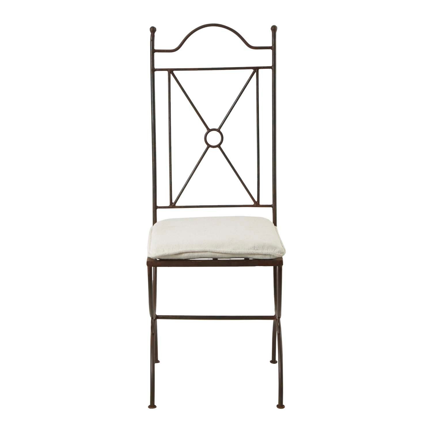 Casa Moro Gartenstuhl Marokkanischer Eisen Stuhl Menara mit Rust Finish (Gartenstuhl Esszimmerstuhl Eisenstuhl), Kusnthandwerk aus Marokko