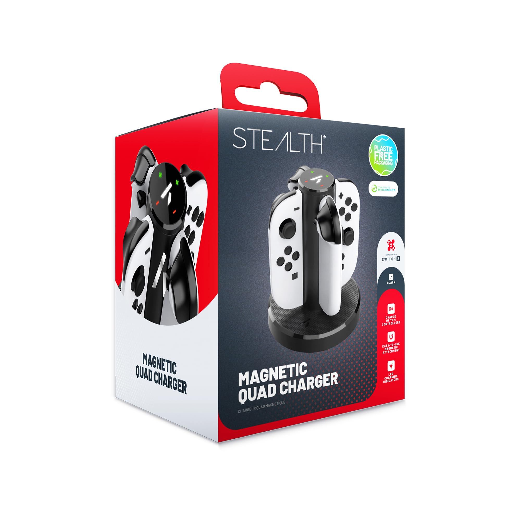 Stealth S2-QCD Ladestation (Ladestation für 4 Controller, magnetisch, USB-betrieben)