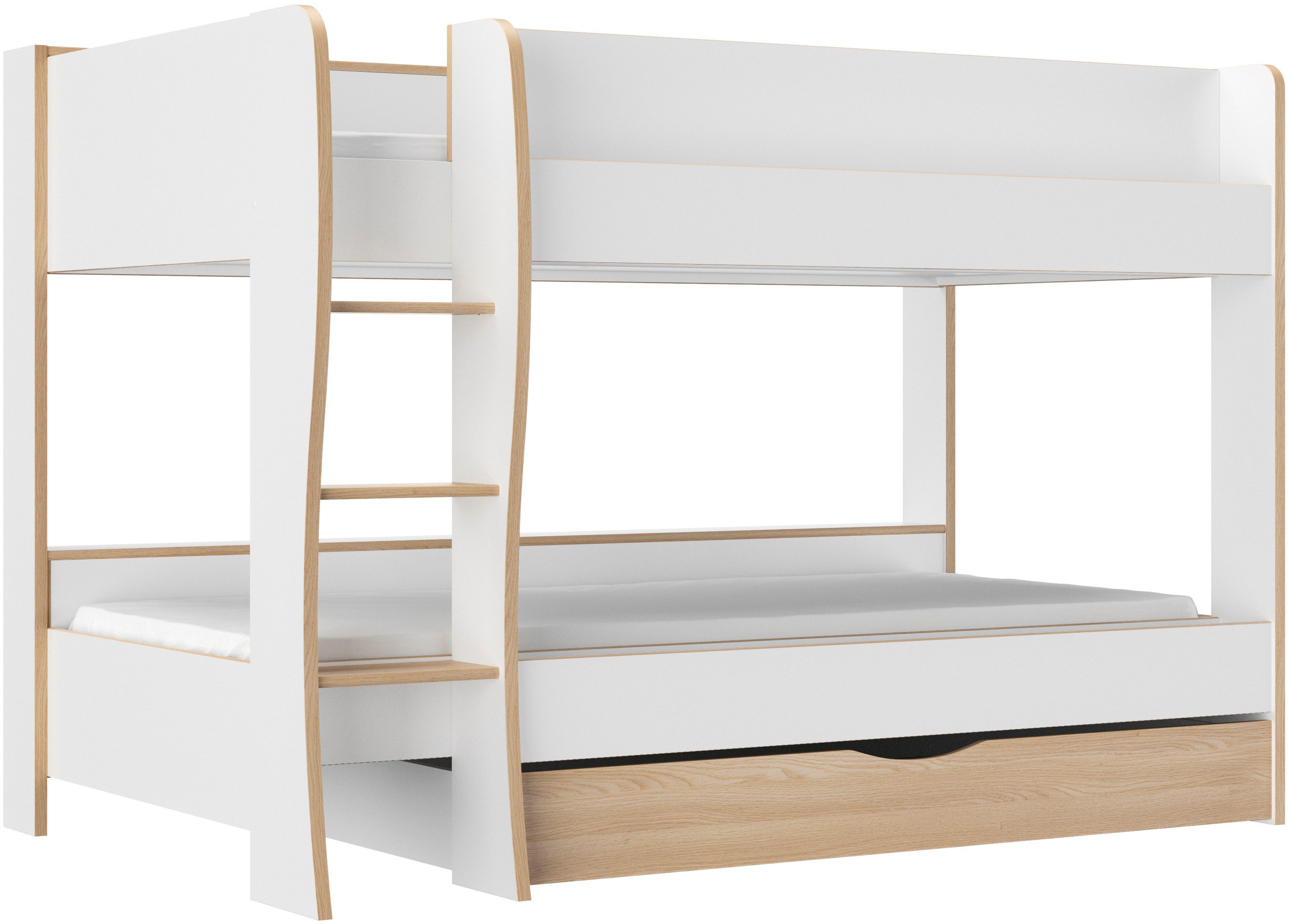 Gami Kinderbett ROOMY, Hochbett mit zwei Liegeflächen und Bettkasten