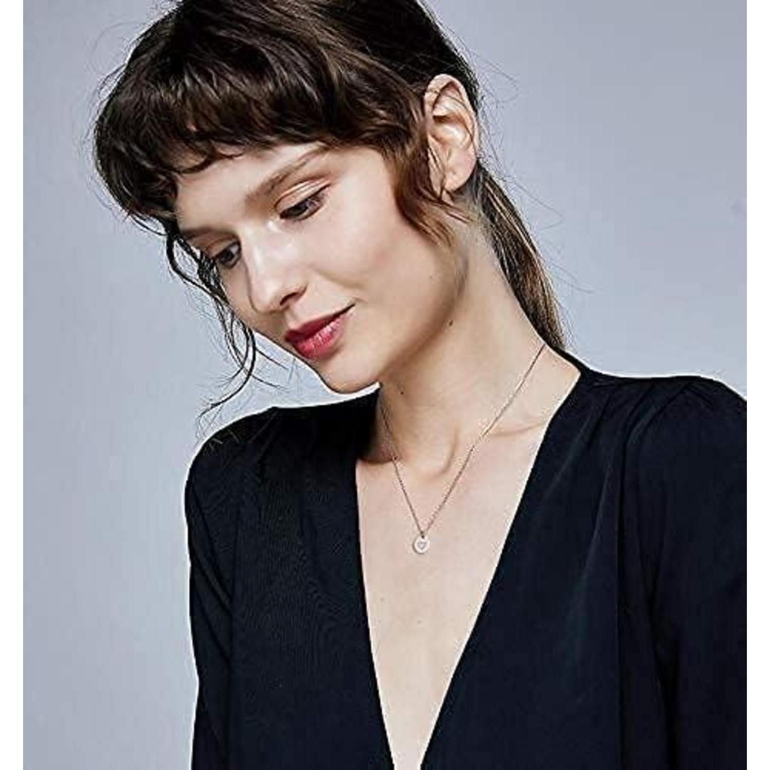 LuxusKollektion Namenskette Damen Initialen Kette Buchstaben Anhänger Gold Silber Rosegold mit
