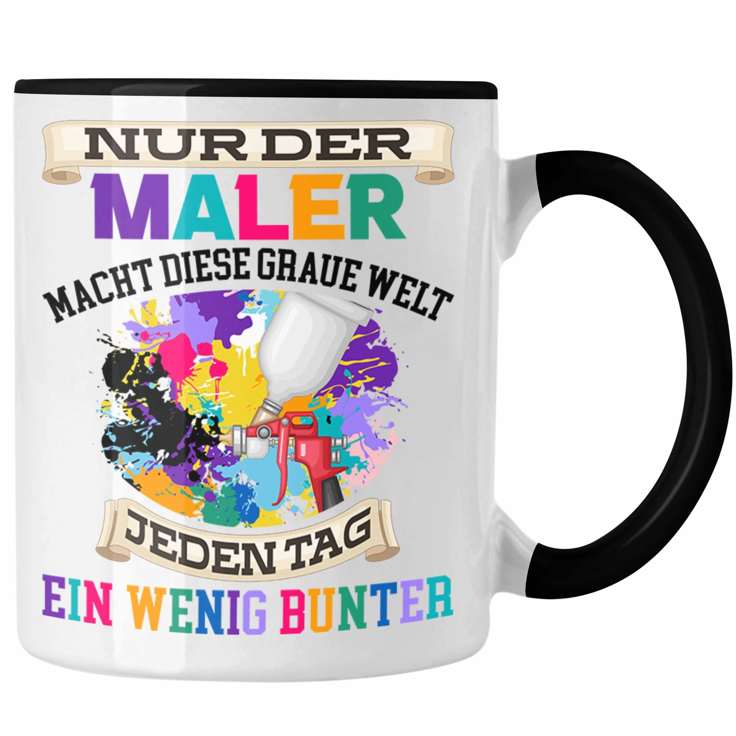 Trendation Tasse Maler Job Tasse Anstreicher Männer Schwarz Lustig Malermeis Evolution Geschenk