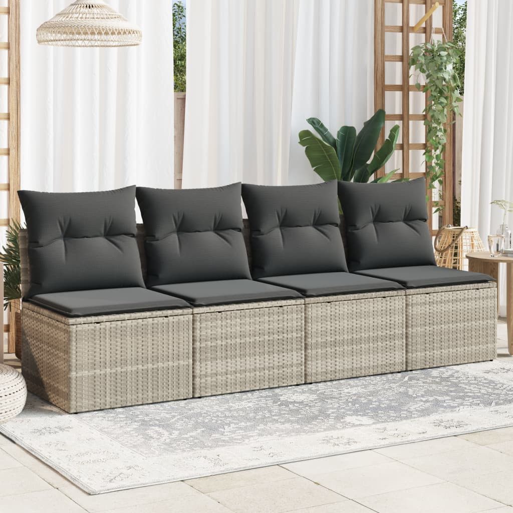 vidaXL Loungesofa Gartensofa mit Kissen 4-Sitzer günstig online kaufen