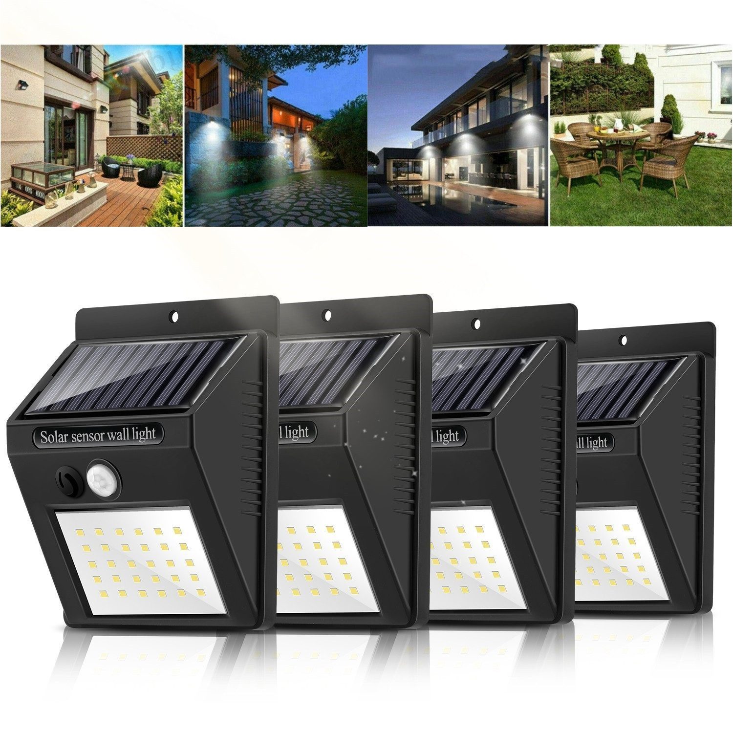 WILGOON LED Solarleuchte 4er LED Solarleuchte günstig online kaufen