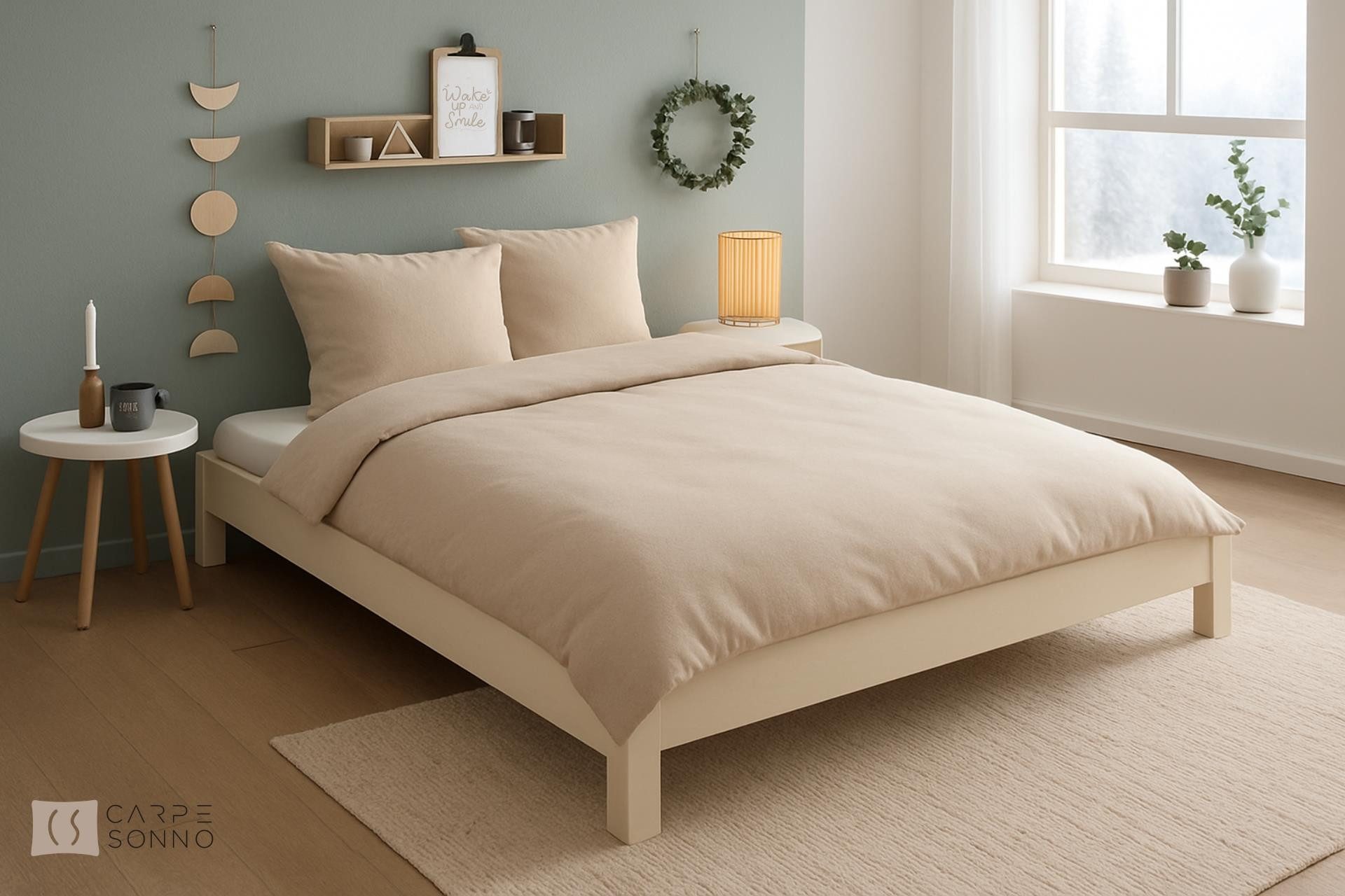 Carpe Sonno Bettwäsche Biber Bettwäsche Beige Uni aus 100% Baumwolle, Biber günstig online kaufen